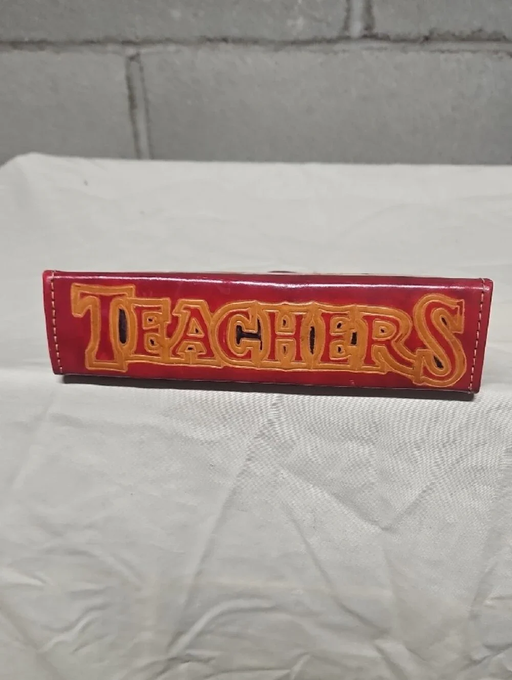 Vintage Teachers Hand-tooled Leather 6-ring Binder Organizer Planner